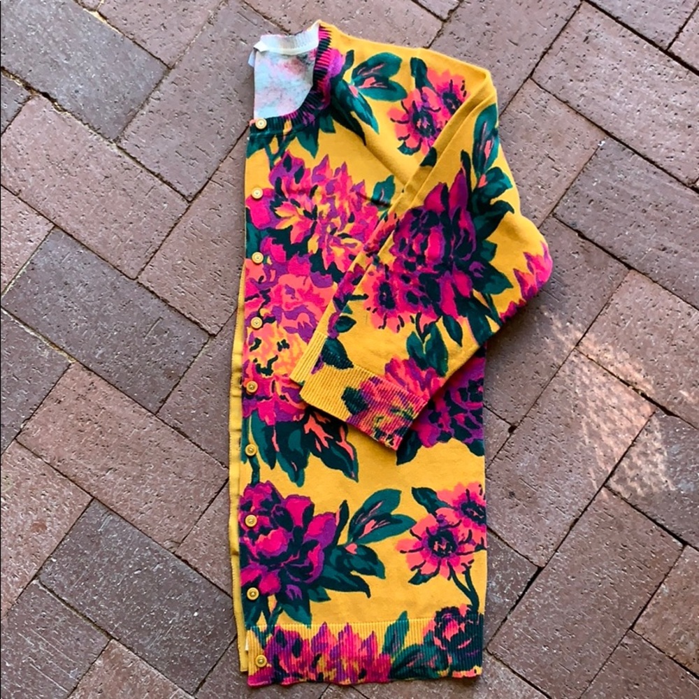 Flower Print Cardigan SZ M